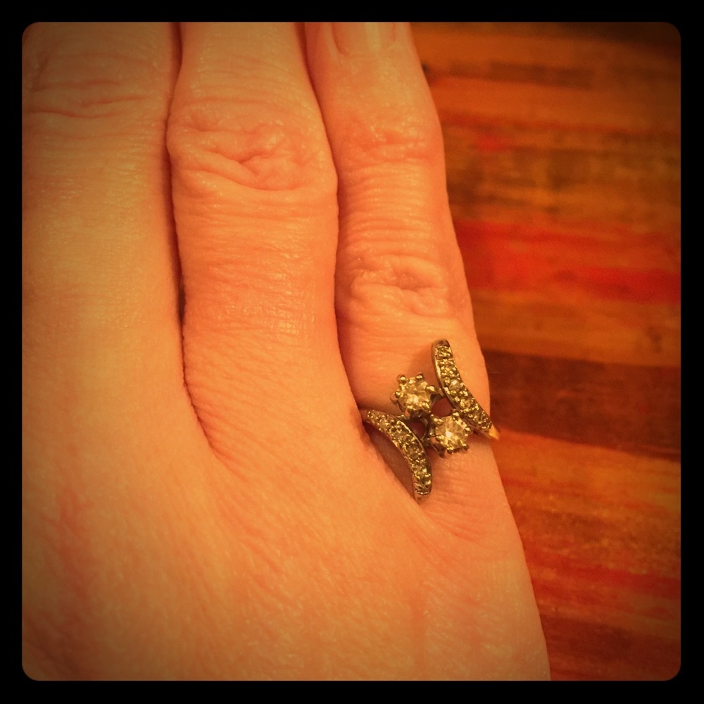 Vintage 14K Soulmates Diamond Pinky Ring